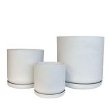 Portland Pot - White Stone Large Set of 3